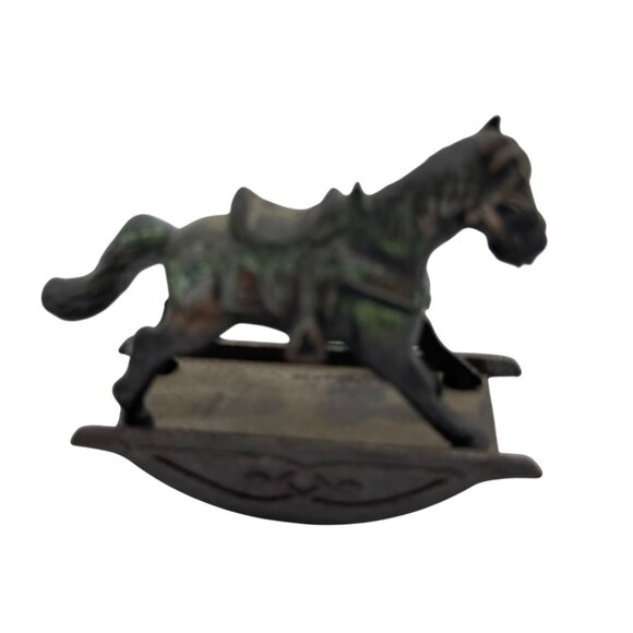 Vtg Cast Iron Rocking Horse Pencil Sharpener Heavy Metal 2.5" - Picture 3 of 3